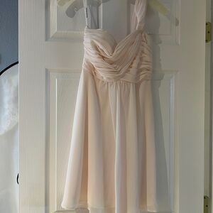 David’s Bridal Light Pink Chiffon Dress